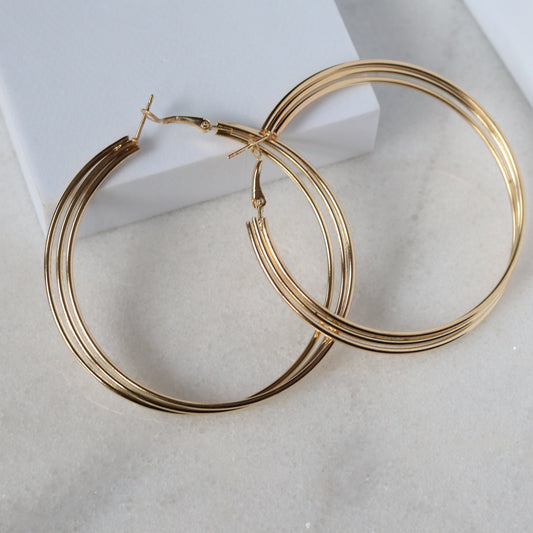 Trip Wire Hoops - Gold