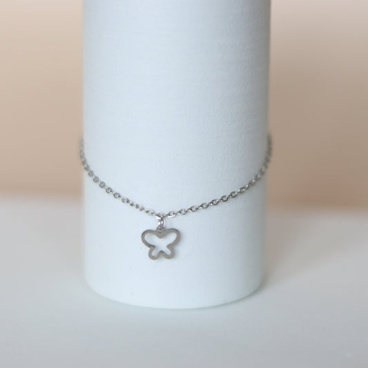 butterfly anklet   silver