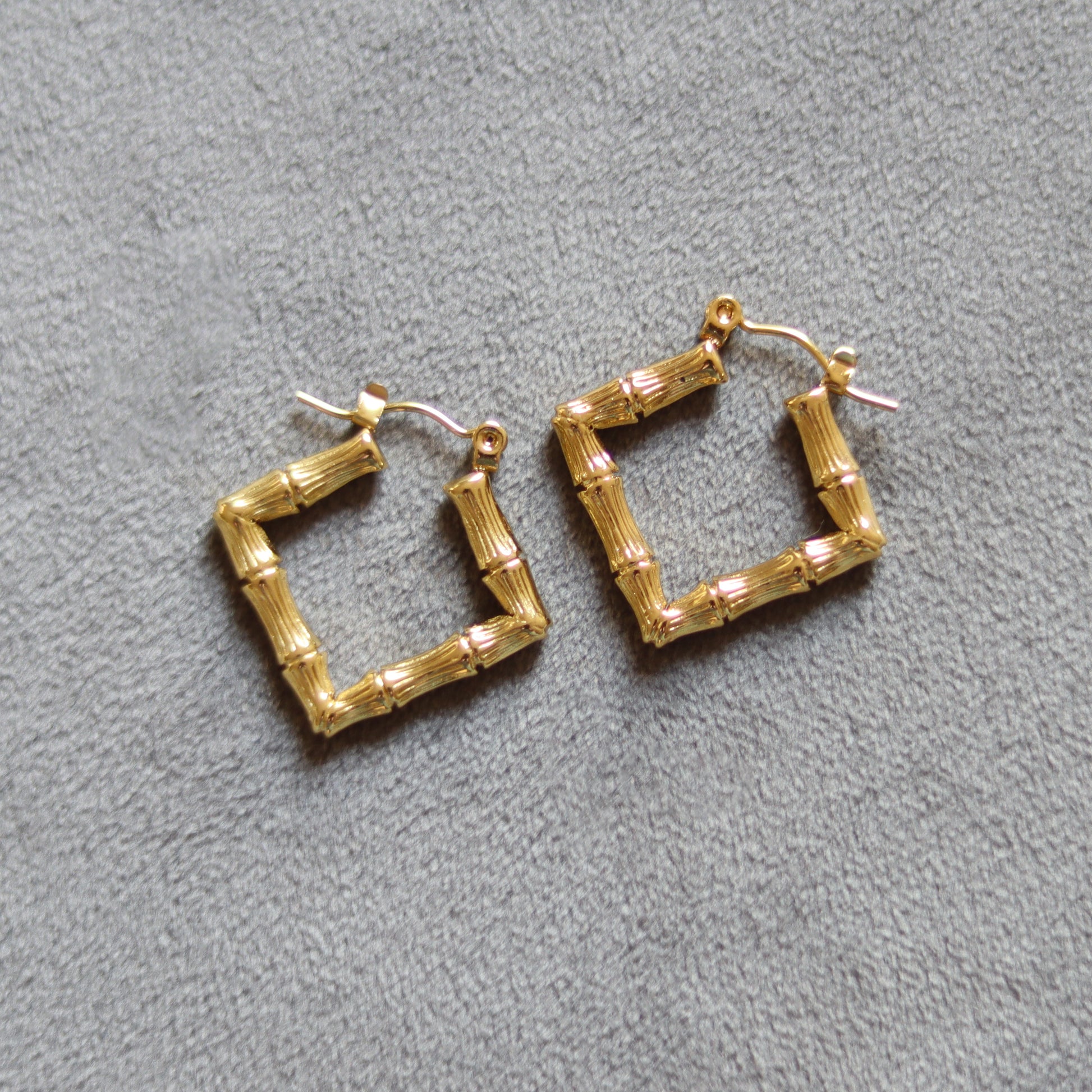 diamond mini bamboo hoops   gold2
