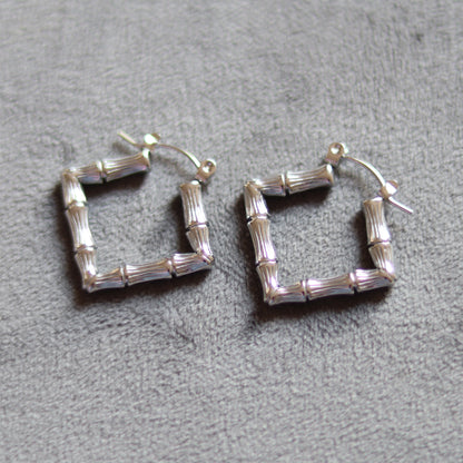 diamond mini bamboo hoops   silver2