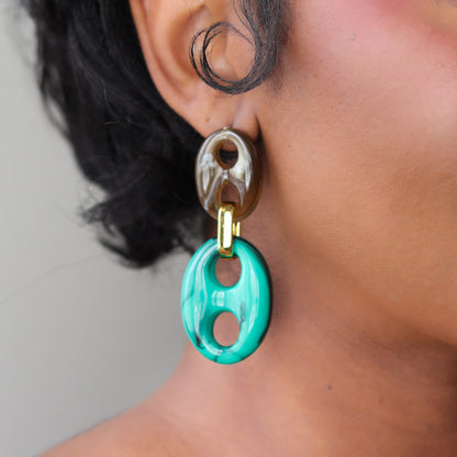 drop the link earrings turquoise