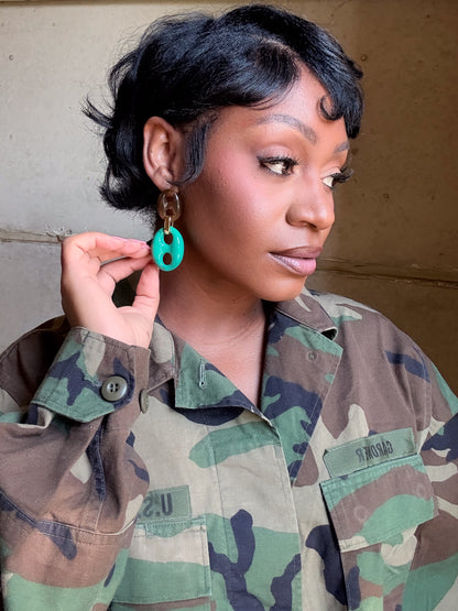 drop the link earrings turquoise3