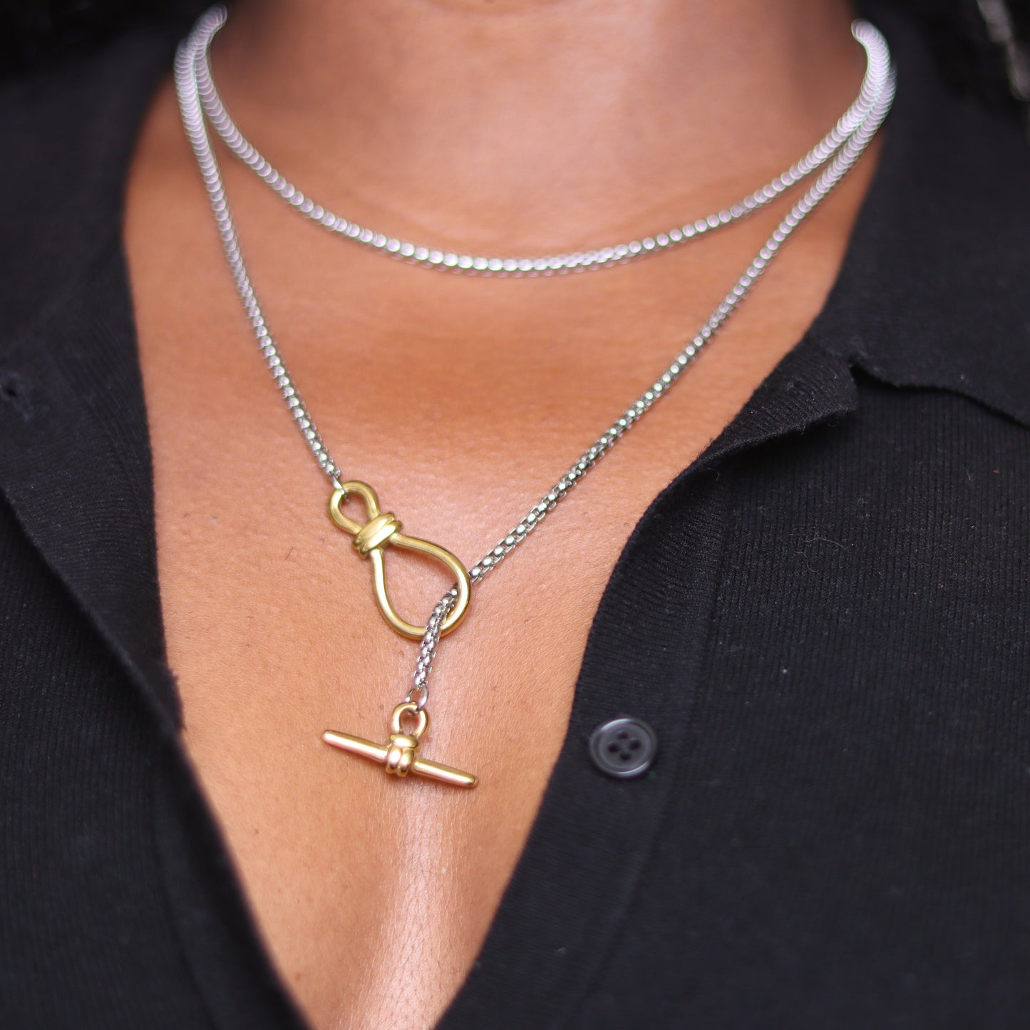 drop top necklace silver