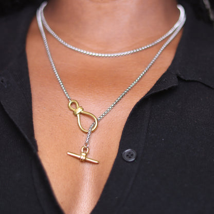 drop top necklace silver