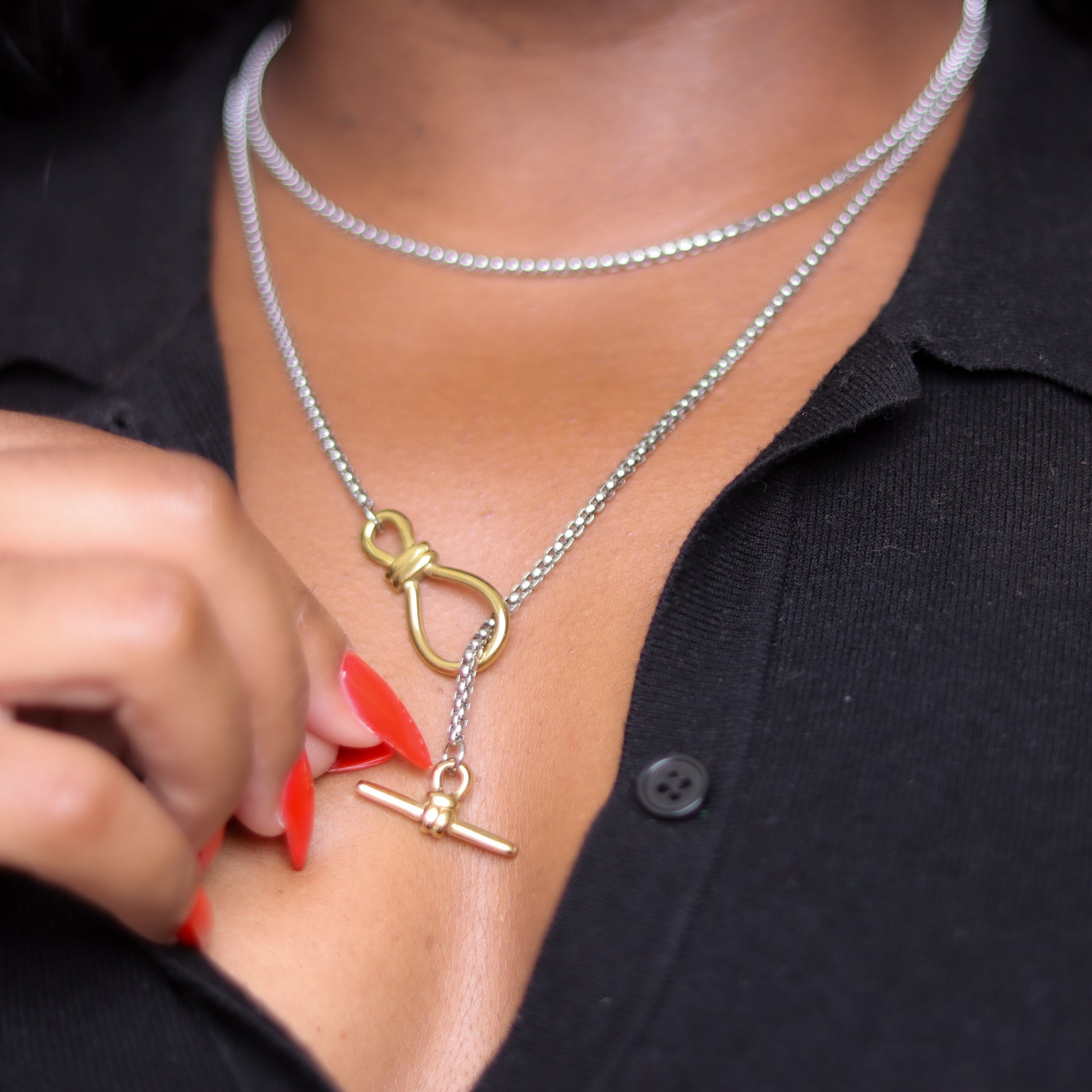 drop top necklace silver2
