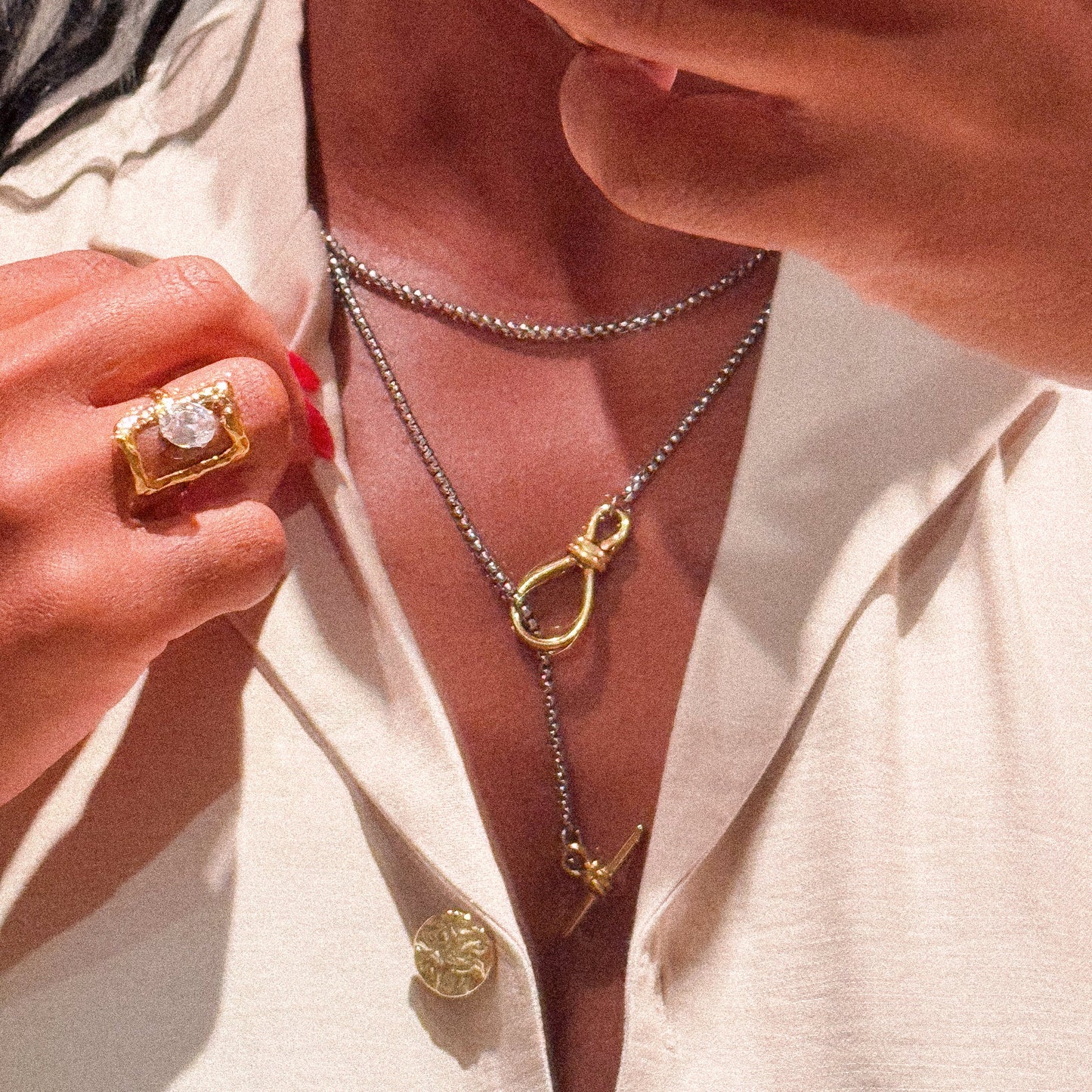 drop top necklace silver3