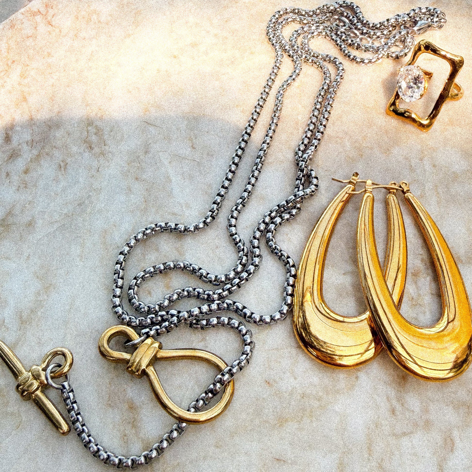 drop top necklace silver4