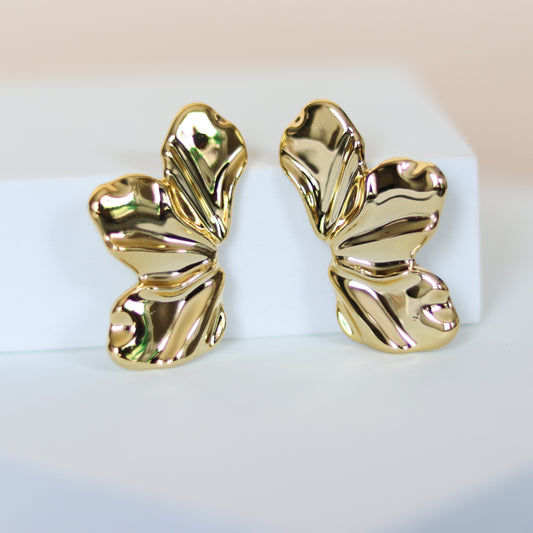 full bloom earrings   gold