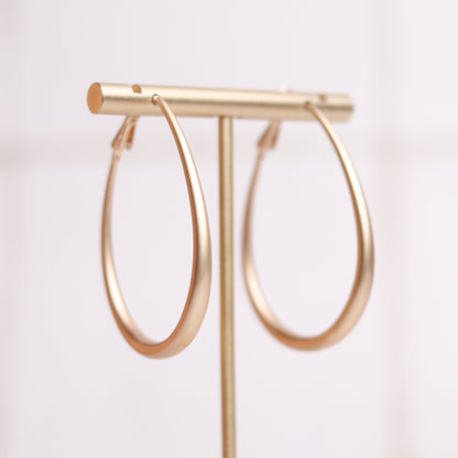 gold dust teardrop hoops   small