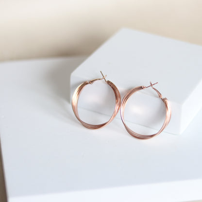 intertwine hoops   rose gold2