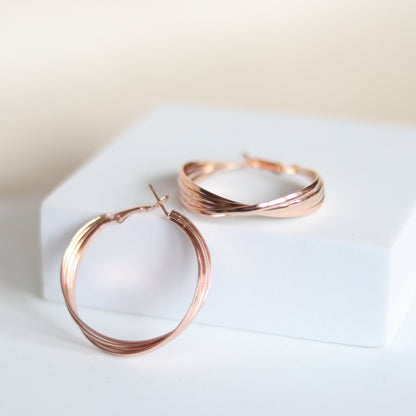 intertwine hoops   rose gold3