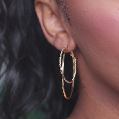 Double Decker Hoops - Gold
