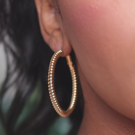 Cord Hoops - Gold