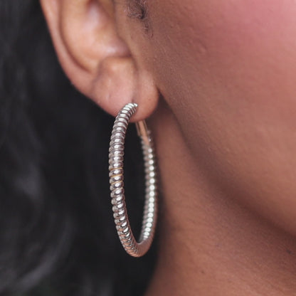Cord Hoops - Silver