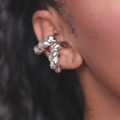 Puff Ear Cuff Set - Silver