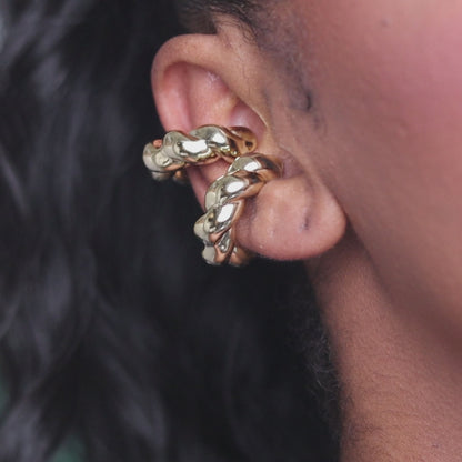 Puff Ear Cuff Set - Gold