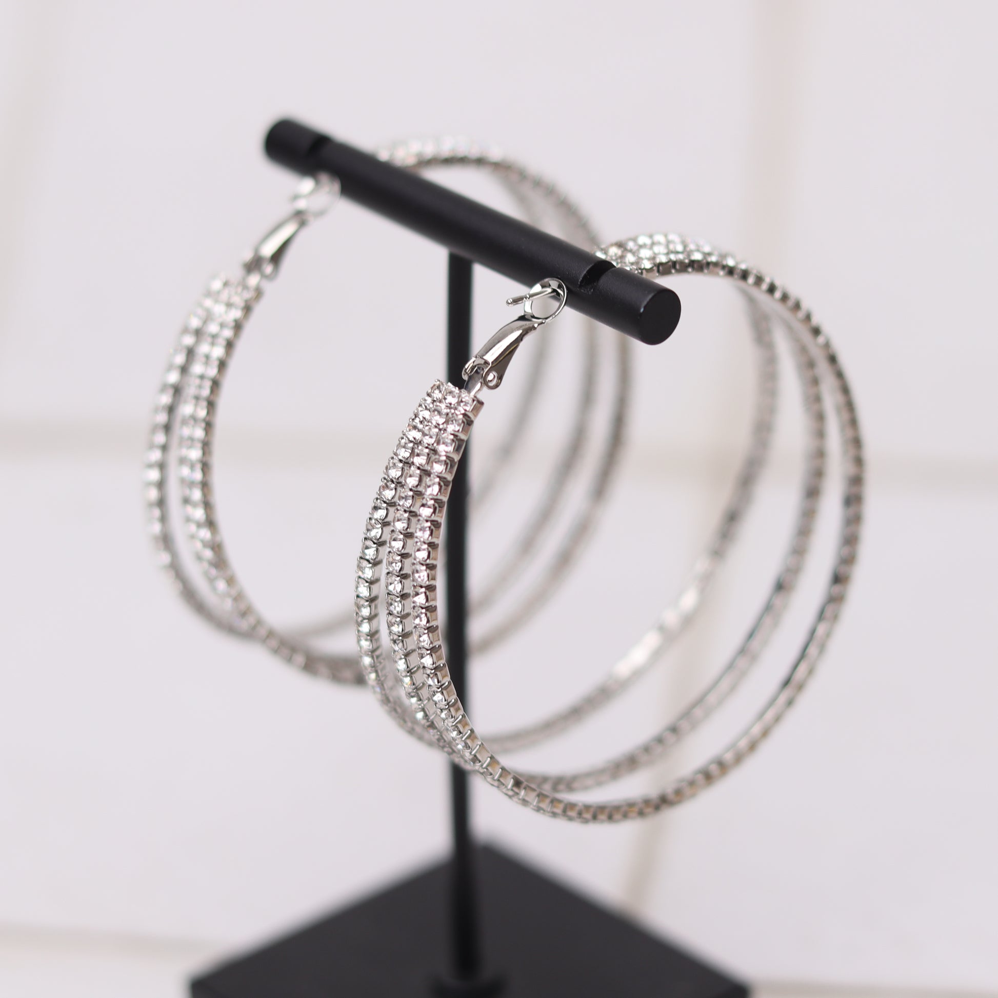 triple rhinestone hoops silver2