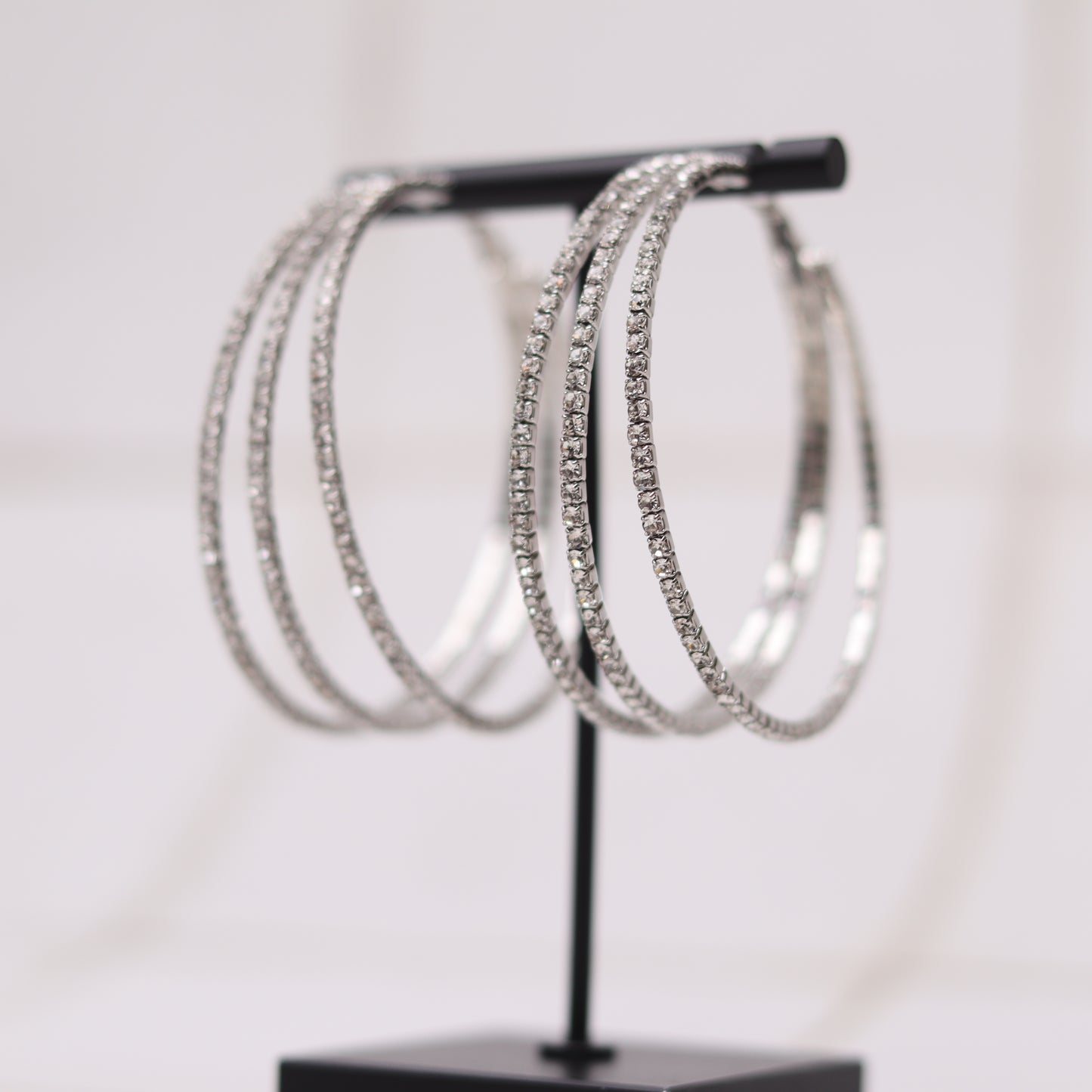 triple rhinestone hoops silver3