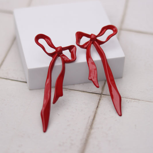 whimsy bow earrings red2